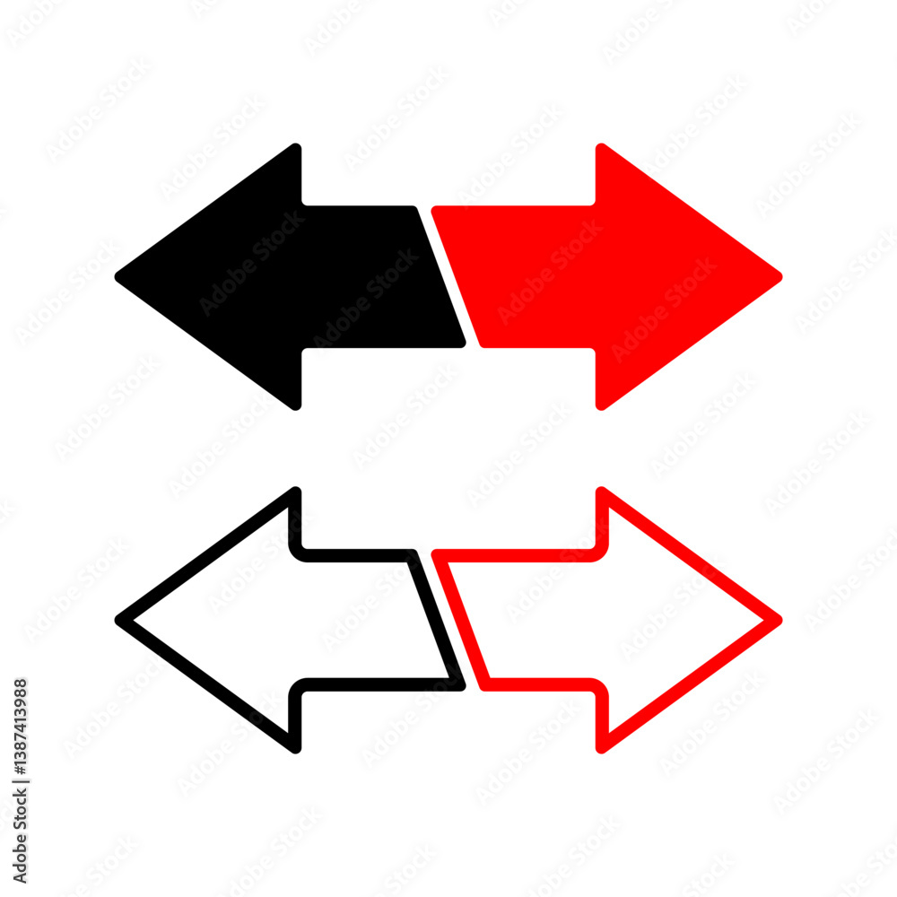 Double arrow icon, two side symbol, double arrow logo concept. Set of double arrow icons. Double arrow icon, two side symbol, double arrow logo concept. Set of double arrow icons.