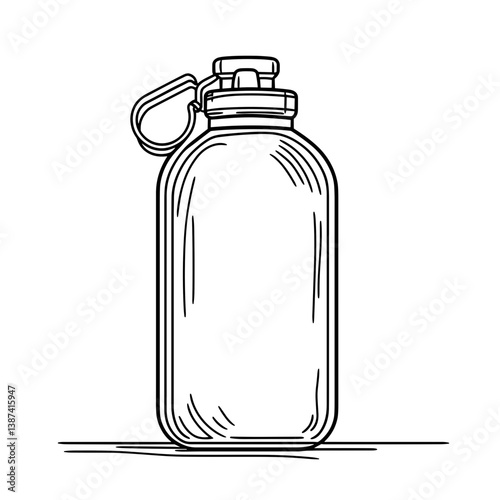 Travel Flask Outline Drawing for Adventure Exploration  