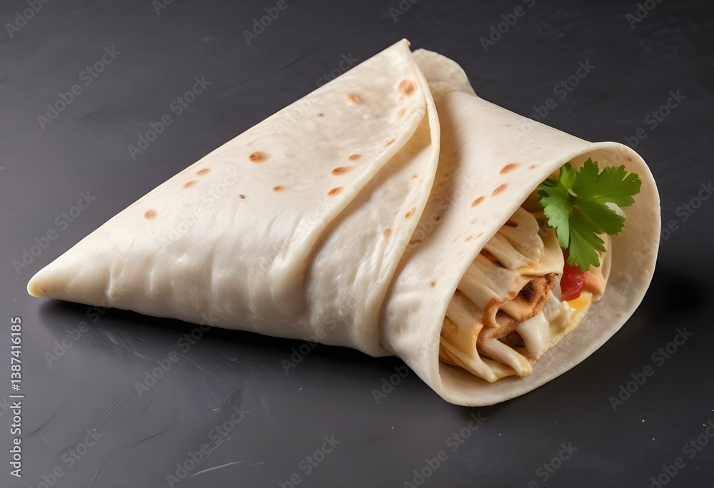 Plain tortilla wrap isolated on white background Plain tortilla wrap isolated on white background