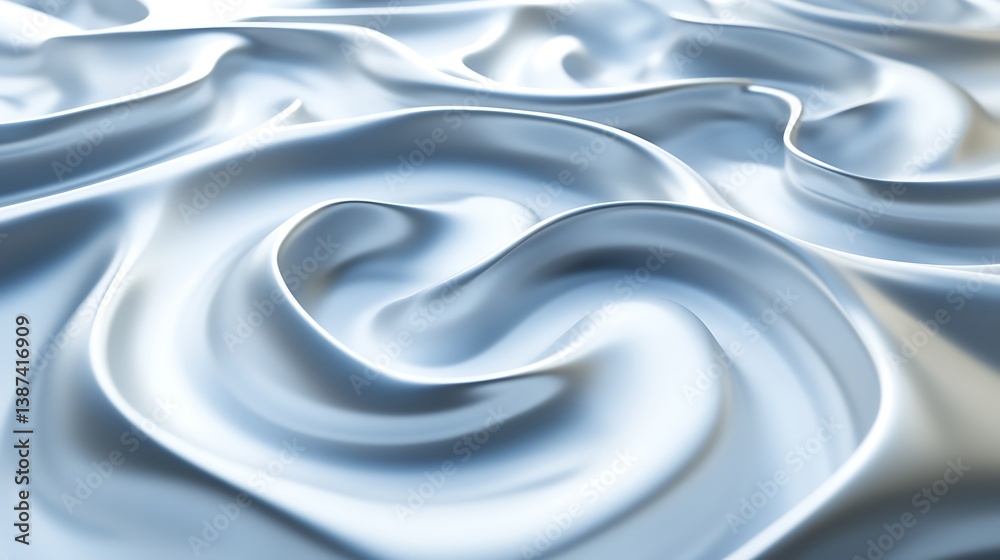 Fototapeta premium Silver fabric swirls, elegant texture