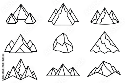 Glaciers Line Art Illustration Beautiful Concept for Artistic Expression 