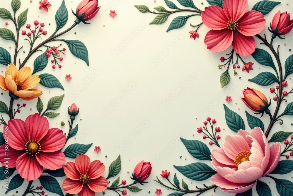 Obraz premium Intricate floral damask wallpaper design in muted tones , wallcovering, flowers