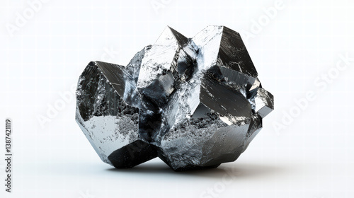 Galena Crystal: A close-up captures a lustrous galena crystal, its metallic sheen gleaming with potential and geological interest.