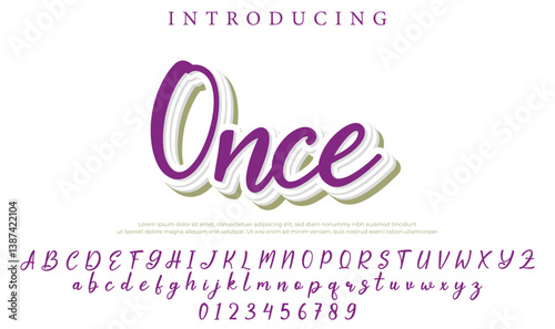 Once Font Stylish brush painted an uppercase vector letters, alphabet, typeface
