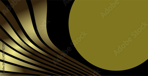 composition of geometric planes and lines or curved planes with golden brown color as inspiration in applied art design or graphic design