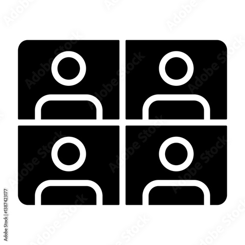 Video Conference Solid Icon