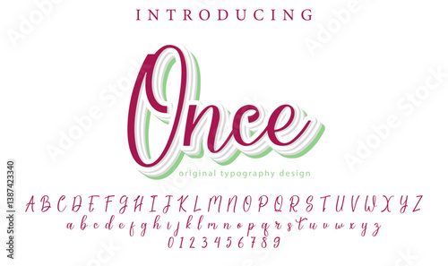 Once Font Stylish brush painted an uppercase vector letters, alphabet, typeface