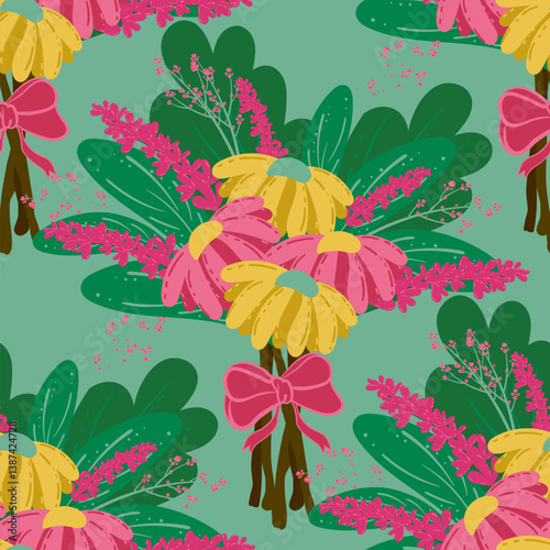 25040601 Seamless pattern with floral scribble motifs,hand drawn with scribble textures and floral elements,floral scribble vector design for fashion printing,wrapping,backgrounds and crafts