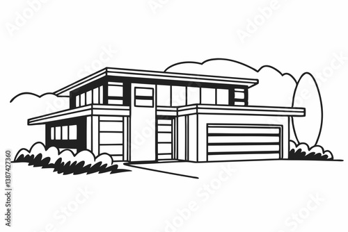 sketch of house