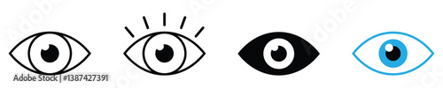 eye icon set. vision symbol. eyesight  healthcare and medical sign symbol. retina scan eye icons. vector illustration on transparent background.