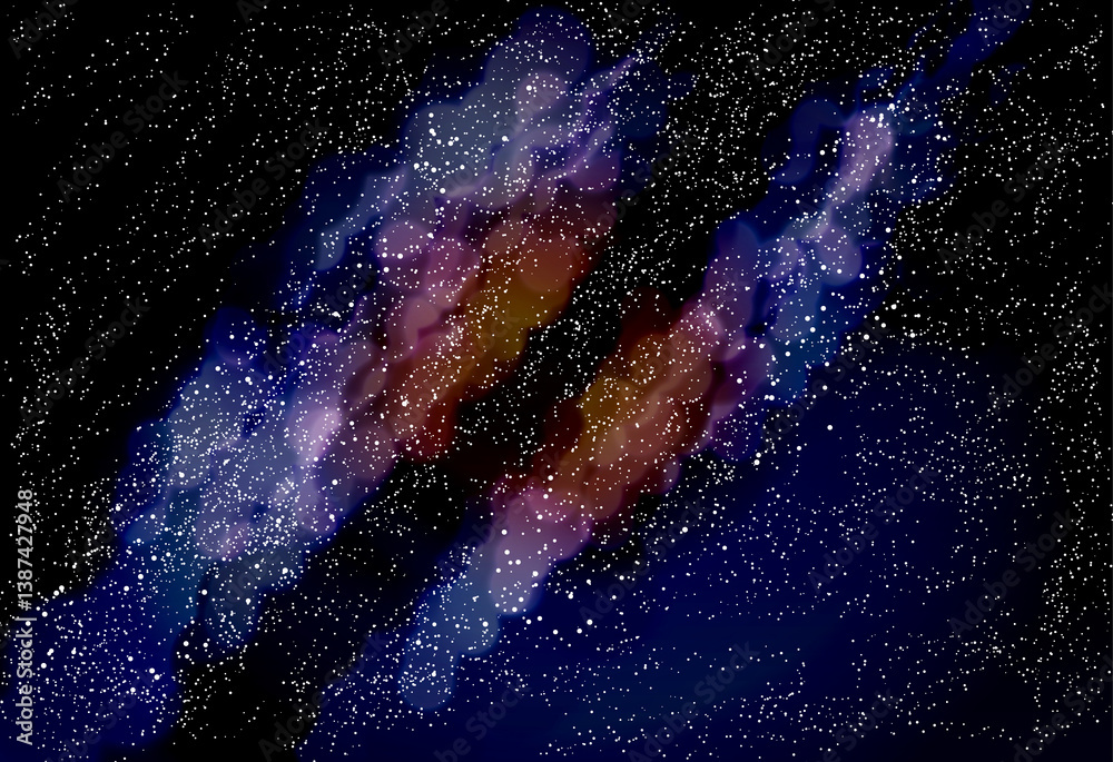 Fototapeta premium 星空 宇宙 夜空 キラキラ背景