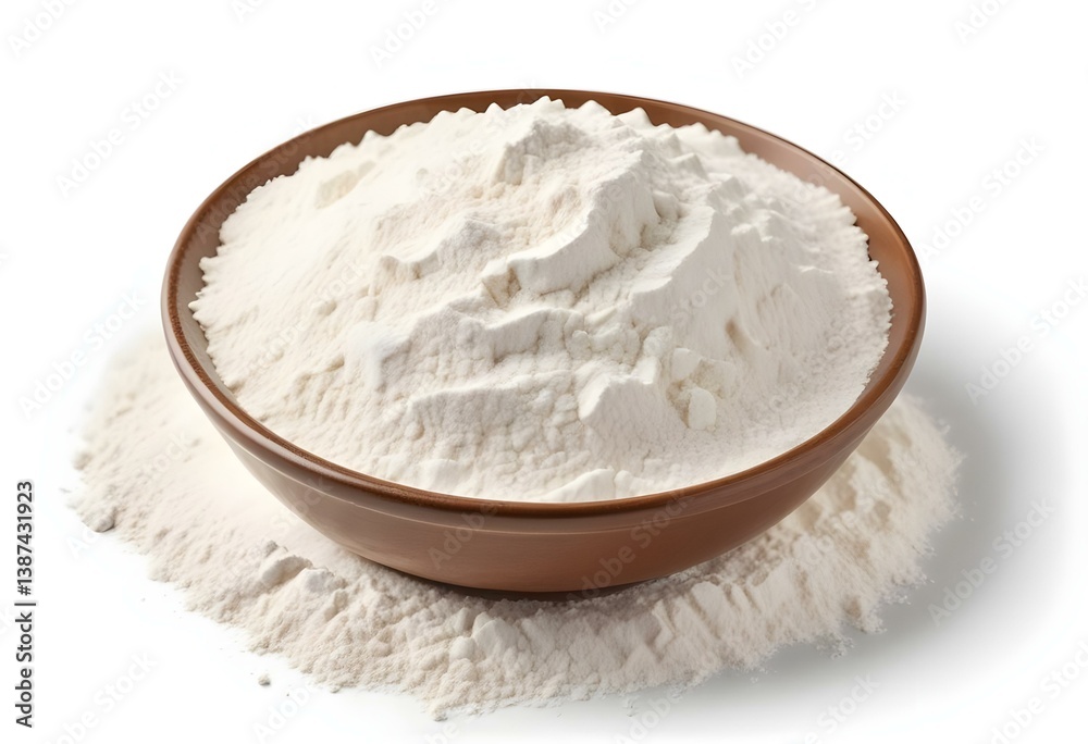 bowl of flour isolated on white background bowl of flour isolated on white background