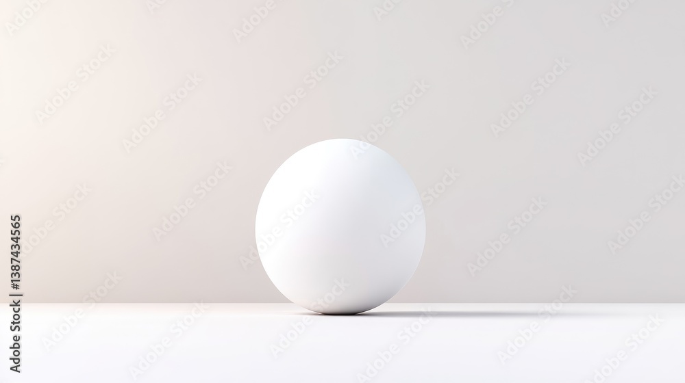 A single, perfectly smooth white egg rests on a white surface. The background is a plain, light beige. The image is clean and minimalist, with soft lighting. It has a calm, simple aesthetic. The col A single, perfectly smooth white egg rests on a white surface. The background is a plain, light beige. The image is clean and minimalist, with soft lighting. It has a calm, simple aesthetic. The col
