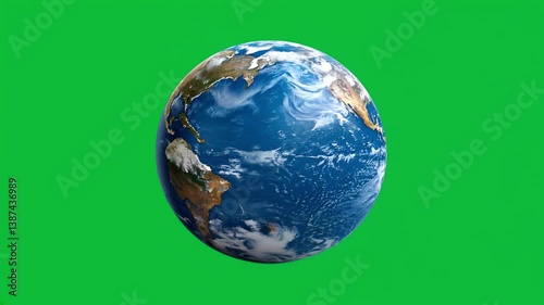 World on green screen background