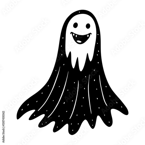 "Download a cute Happy Ghost vector for printables and digital designs, perfect for Halloween!"