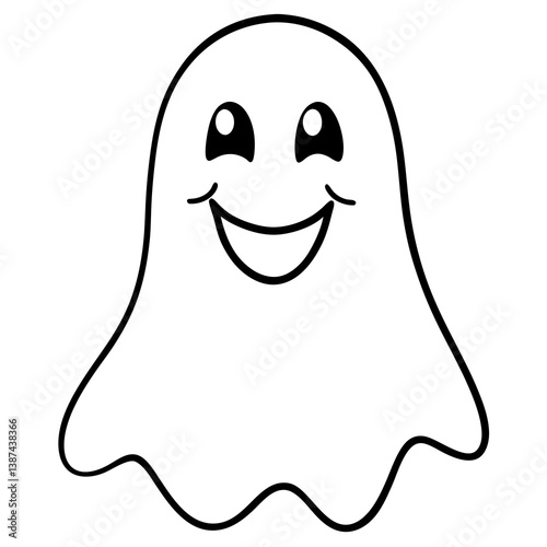 "Download a cute Happy Ghost vector for printables and digital designs, perfect for Halloween!"