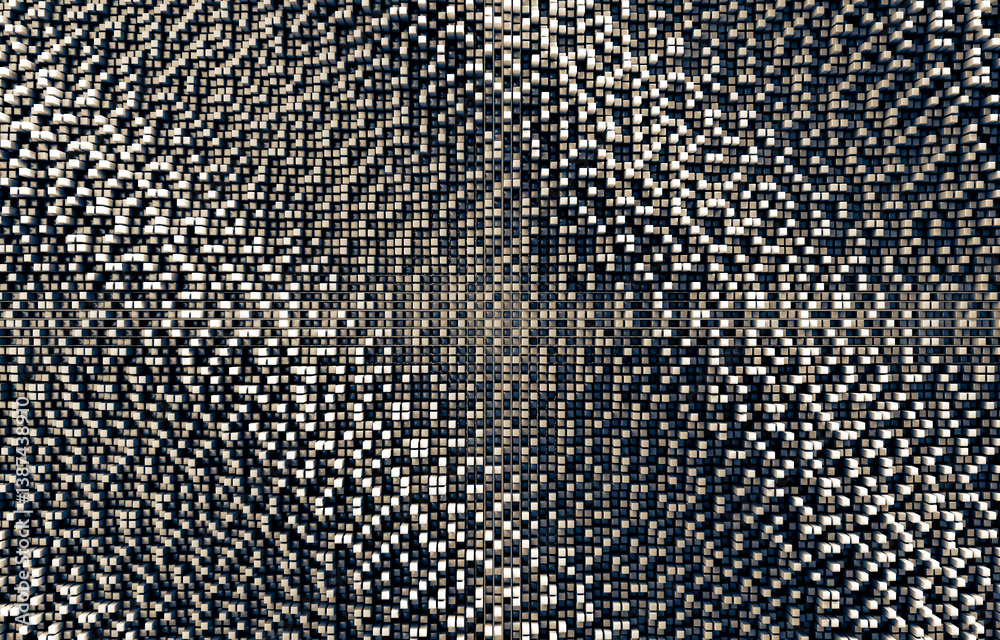 Vintage Abstract Cylindrical pixelated background for Welcome Banner and Modern Design 3d render illustration