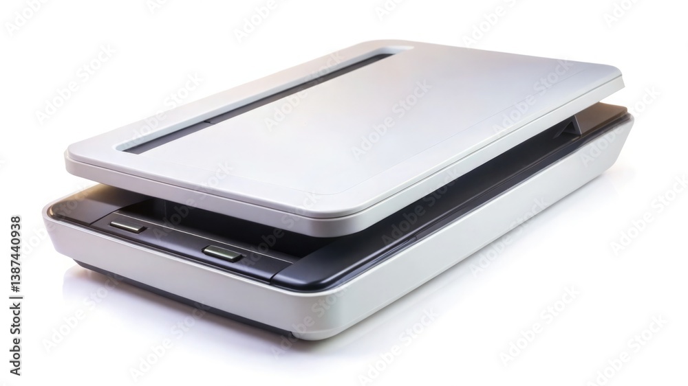 Flatbed Scanner Isolated on White.
Flatbed Scanner Isolated on White.