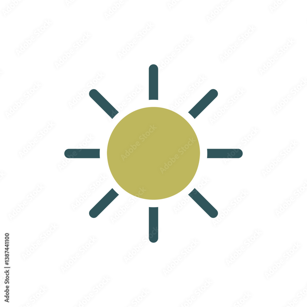 Sun vector icon. Symbol of the good weather Sun vector icon. Symbol of the good weather