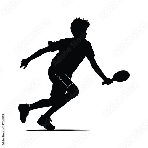 Table tennis player pose simple minimal vector