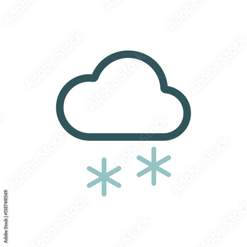 Cloud with snow vector icon. Weather sign