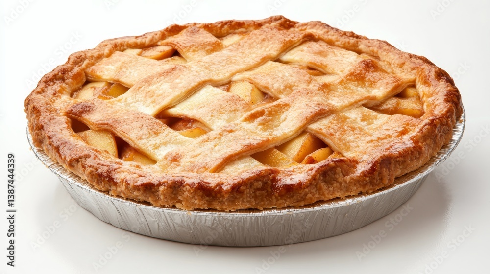 An American-style apple pie with a flaky crust. Featuring sweet, fruity flavors An American-style apple pie with a flaky crust. Featuring sweet, fruity flavors
