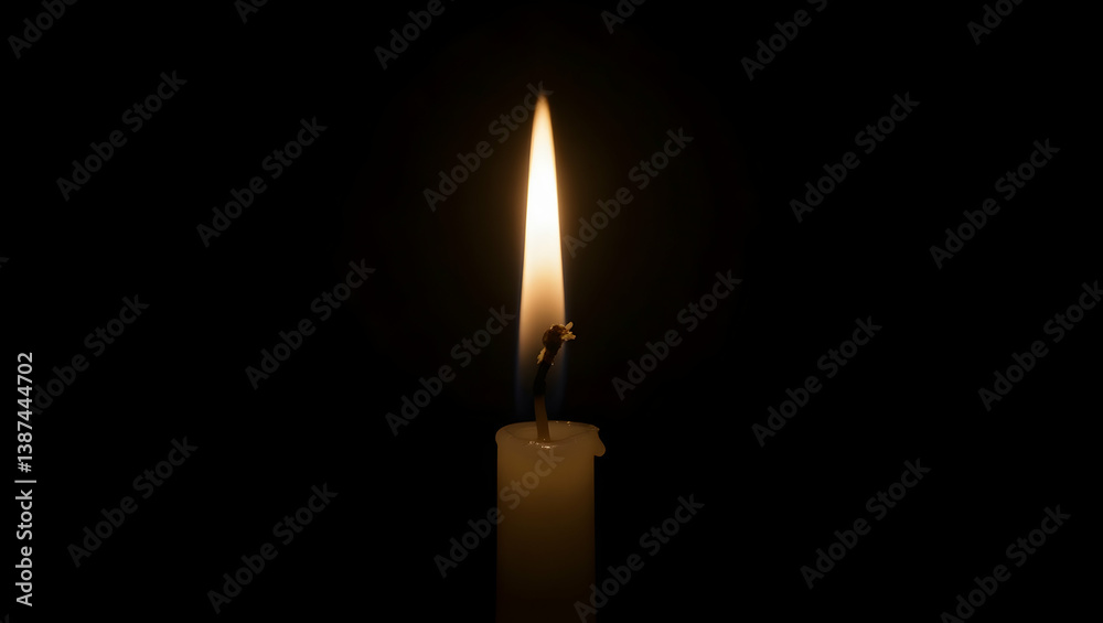 Captivating Candlelight, A High-Contrast Image of Hope, Remembrance, and Tranquility, Evoking a Sense of Warmth and Introspection with a Single Lit Flame Captivating Candlelight, A High-Contrast Image of Hope, Remembrance, and Tranquility, Evoking a Sense of Warmth and Introspection with a Single Lit Flame