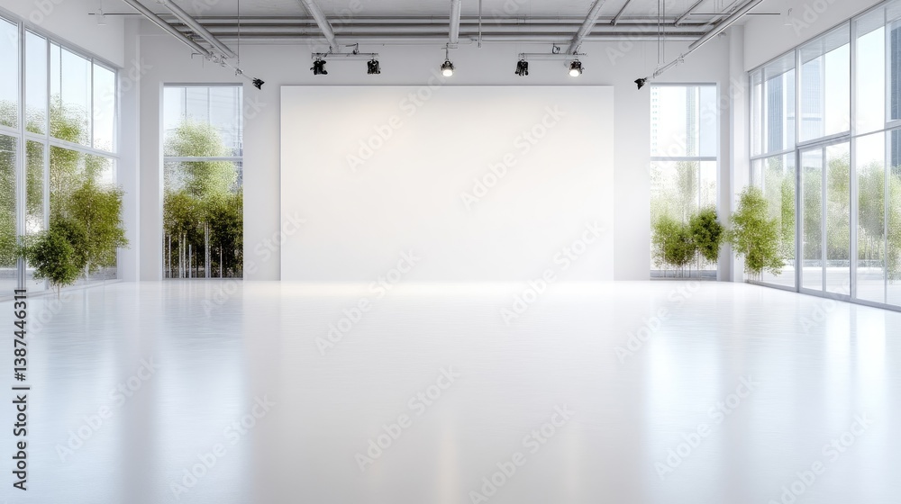 Fototapeta premium Spacious, modern, minimalist, bright, empty gallery/exhibition space