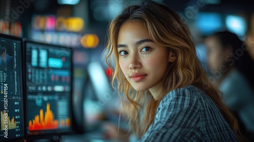 Confident Young Woman Working in Tech Free Download Confident Young Woman Working in Tech - GFXLoad