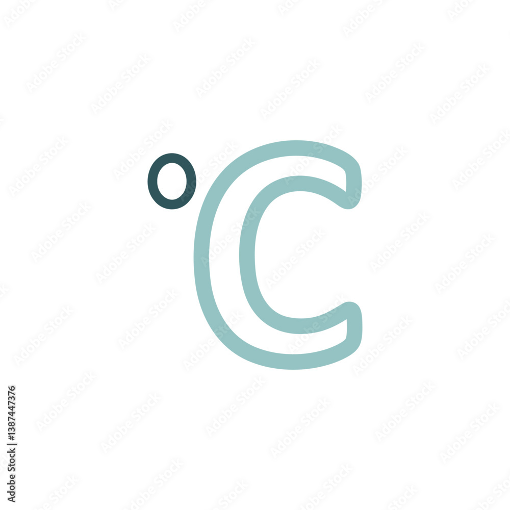 Fototapeta premium Celsius degrees vector flat icon. Weather sign