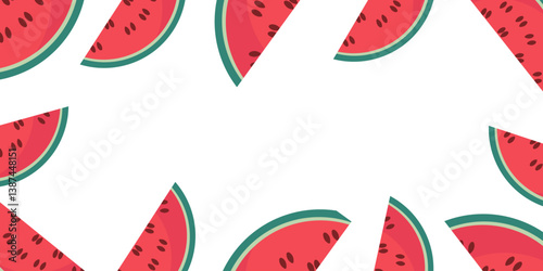 A playful arrangement featuring various watermelon slices, ideal for creative and vibrant designs