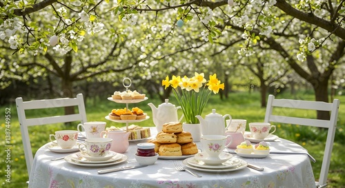 Elegant Spring Tea Party Under Cherry Blossoms