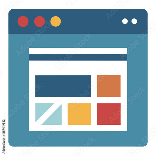 Modern Website Layout Icon for UI UX Design and Development

