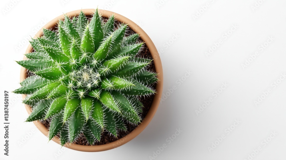 A bright and vibrant cactus plant, lovingly placed in a stylish terracotta pot, providing a natural and refreshing touch to any indoor or outdoor space.