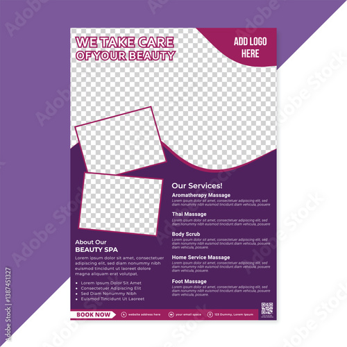 Beauty spa  treatment center  flyer template design