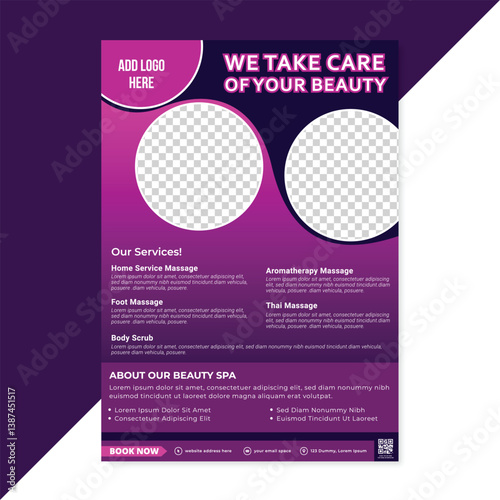 Beauty Care Spa Hair Salon Flyer A4 Size