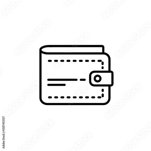 Simple black wallet icon on white background  