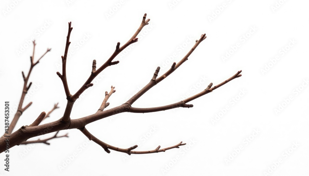 Brown twigs and branches isolated on white background, branch texture, wooden elements Brown twigs and branches isolated on white background, branch texture, wooden elements
