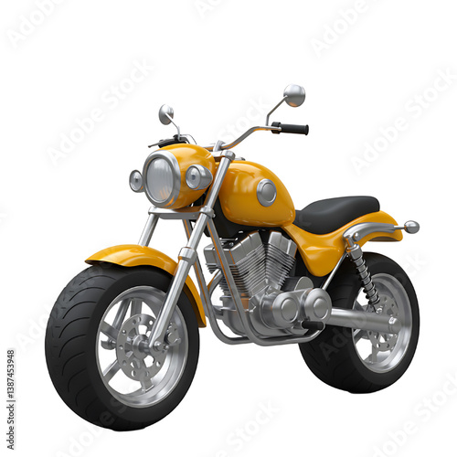 3d Cartoon moto isolated on white background