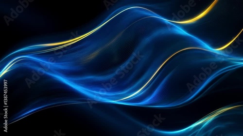 Wallpaper Mural Abstract wave texture with light lines on slow motion background. Torontodigital.ca
