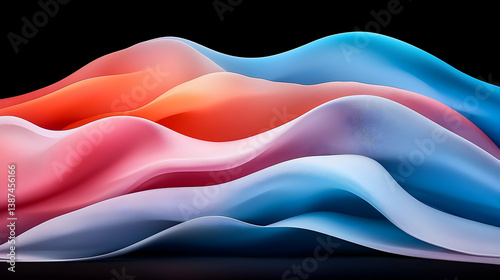 Abstract Vibrant Waves of Light in Red, Orange, and Blue