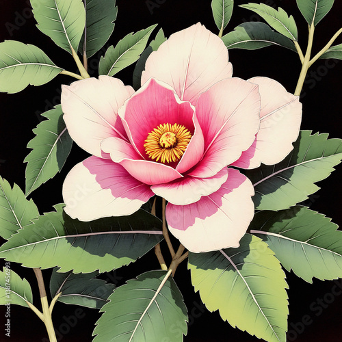 Bright, colorful flowers stand out against a deep black background. A bold and elegant floral design full of energy, contrast, and beauty.