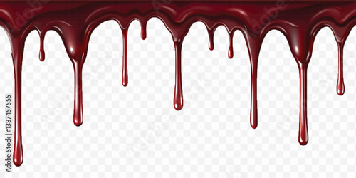 realistic liquid paint dripping down in different colour style isolated on white background