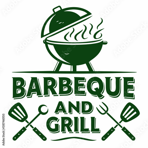 Barbecue And Grill Vector Graphic Featuring Bbq Equipment And Text Design