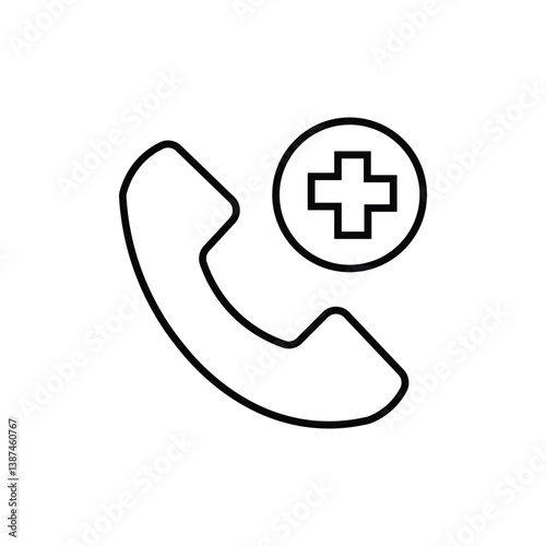 Medical Emergency Call Icon vector. medical helpline line icon