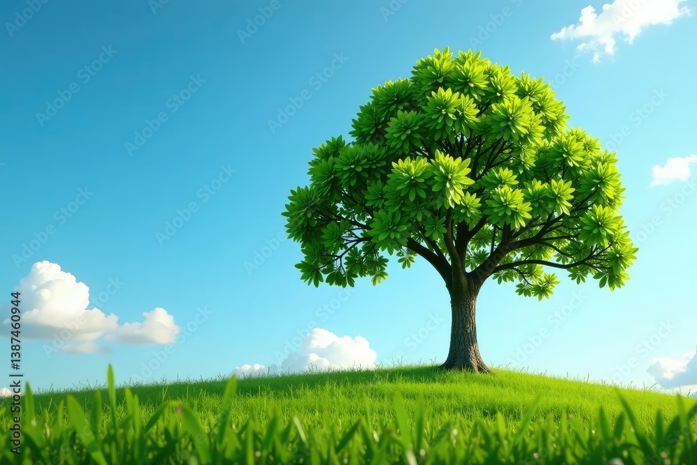 Single oak sapling, strong stem, reaching upward , green, vegetation Single oak sapling, strong stem, reaching upward , green, vegetation