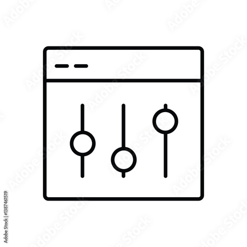 Control panel line icon vector on white background