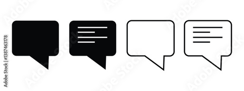 Chat icon set vector. speech bubble, communication, message icon set isolated on white background 