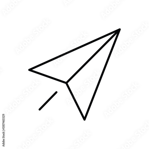 paper airplane line icon vector isolated on white background 