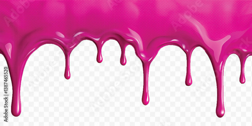 realistic liquid paint dripping down in different colour style isolated on white background